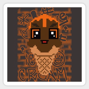 Pixel Ice Cream Chocolate Sticker